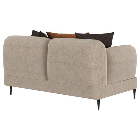 Jade Latte Chenille Upholstered Sculpted Track Arm Loveseat from Coaster - Luna Furniture
