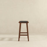 James Mid-Century Modern Genuine Black Leather 24.5" Counter Stool from Ashcroft Furniture - Luna Furniture