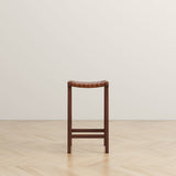 James Mid-Century Modern Genuine Tan Leather 24.5" Counter Stool from Ashcroft Furniture - Luna Furniture