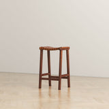 James Mid-Century Modern Genuine Tan Leather 24.5" Counter Stool from Ashcroft Furniture - Luna Furniture