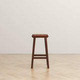 James Mid-Century Modern Genuine Tan Leather 24.5" Counter Stool from Ashcroft Furniture - Luna Furniture