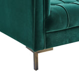 Isaac Channel Stitched Green Velvet Sofa from Steve Silver - Luna Furniture