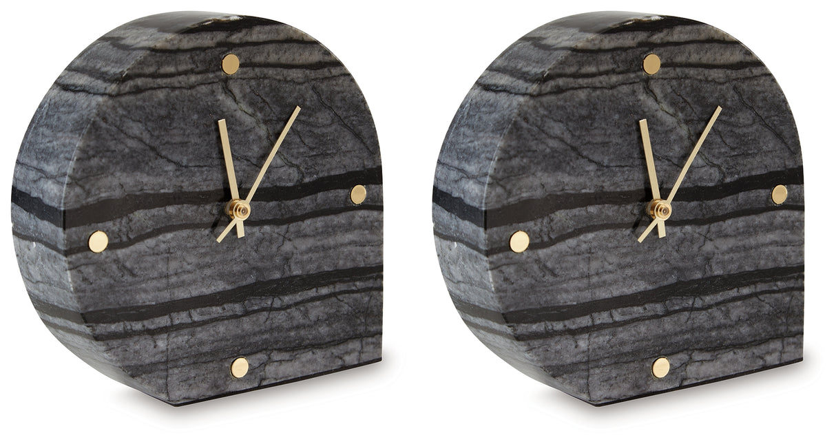Janmour Black Table Clock from Ashley - Luna Furniture