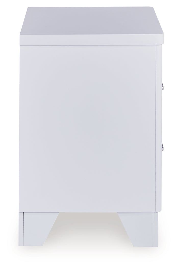 Jarlee White Queen Upholstered Panel Bed, Dresser, Mirror, Chest and 2 Nightstands from Ashley Furniture - Luna Furniture