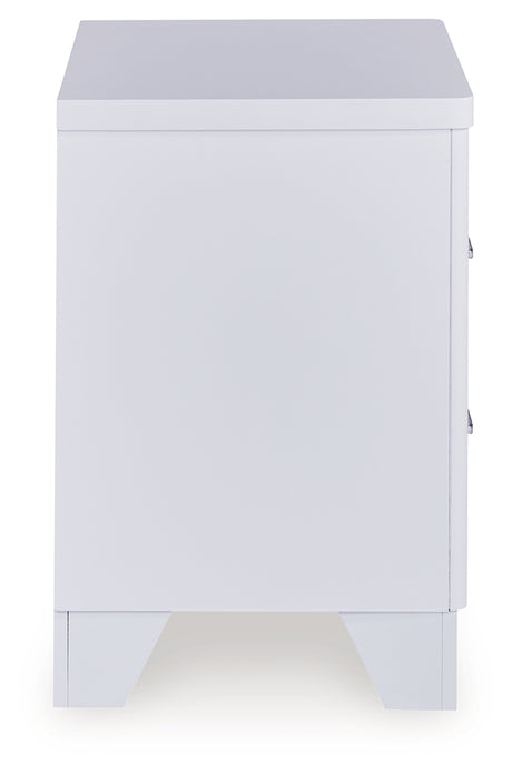 Jarlee White Queen Upholstered Panel Bed, Dresser, Mirror, Chest and 2 Nightstands from Ashley Furniture - Luna Furniture