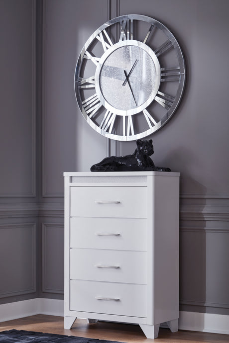 Jarlee White Queen Upholstered Panel Bed, Dresser, Mirror, Chest and 2 Nightstands from Ashley Furniture - Luna Furniture