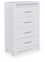 Jarlee White Queen Upholstered Panel Bed, Dresser, Mirror, Chest and 2 Nightstands from Ashley Furniture - Luna Furniture