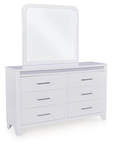 Jarlee White King Panel Bed, Dresser, Mirror and Nightstand from Ashley - Luna Furniture