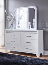 Jarlee White King Panel Bed, Dresser, Mirror and Nightstand from Ashley - Luna Furniture