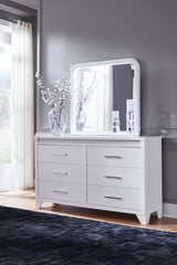 Jarlee White King Panel Bed, Dresser, Mirror and Nightstand from Ashley - Luna Furniture