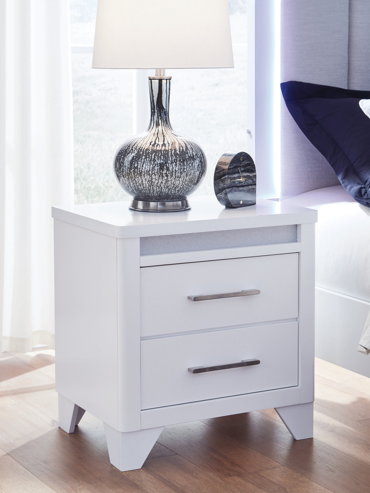Jarlee White King Panel Bed, Dresser, Mirror and Nightstand from Ashley - Luna Furniture