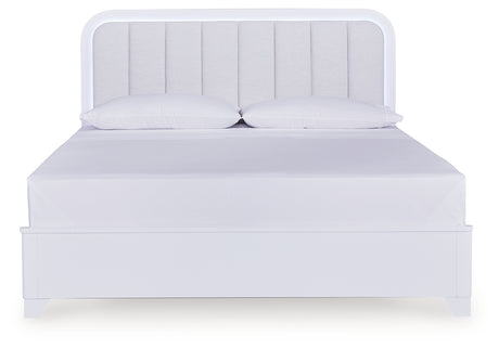 Jarlee White King Upholstered Panel Bed from Ashley - Luna Furniture