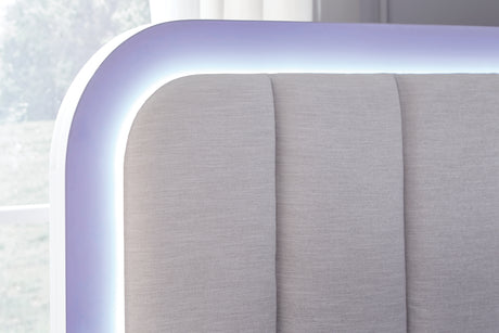 Jarlee White King Upholstered Panel Bed from Ashley - Luna Furniture