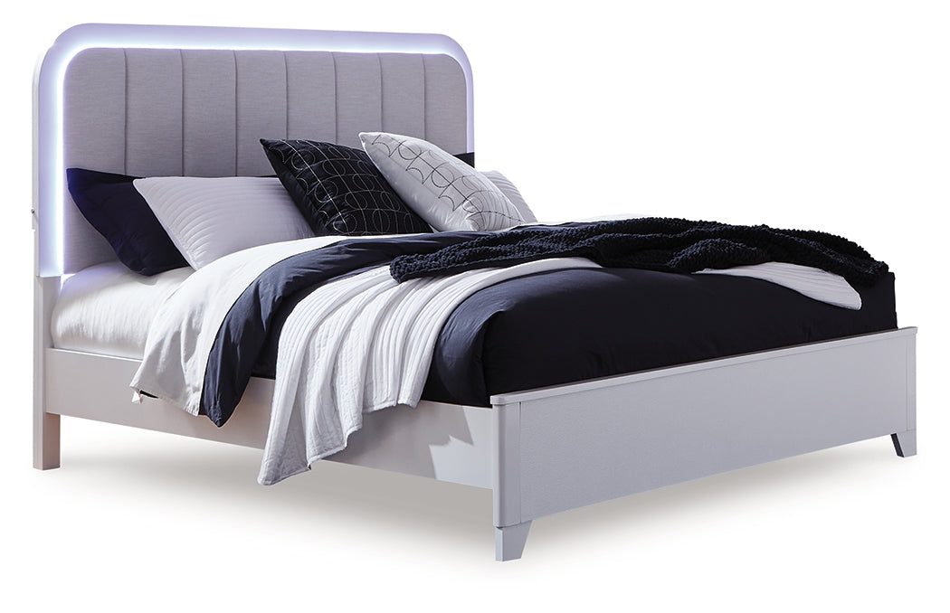 Jarlee White Queen Panel Bed, Dresser, Mirror and Nightstand from Ashley - Luna Furniture
