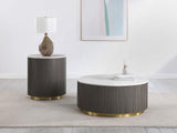 Jason 2-piece Round Marble Coffee and End Table Set White from Coaster - Luna Furniture