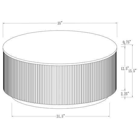 Jason Charcoal/White 2-piece Round Marble Coffee and End Table Set from Coaster - Luna Furniture
