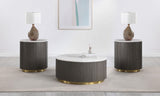 Jason 3-piece Round Marble Coffee and End Table Set White from Coaster - Luna Furniture