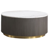 Jason 3-piece Round Marble Coffee and End Table Set White from Coaster - Luna Furniture