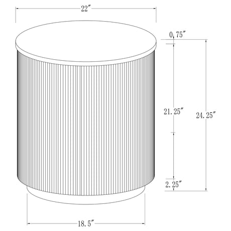 Jason White and Charcoal Round Marble Top Side End Table from Coaster - Luna Furniture