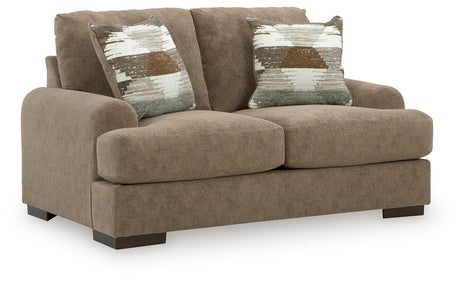 Jayne Park Pecan Loveseat from Ashley Furniture - Luna Furniture