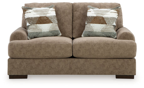 Jayne Park Pecan Loveseat from Ashley Furniture - Luna Furniture