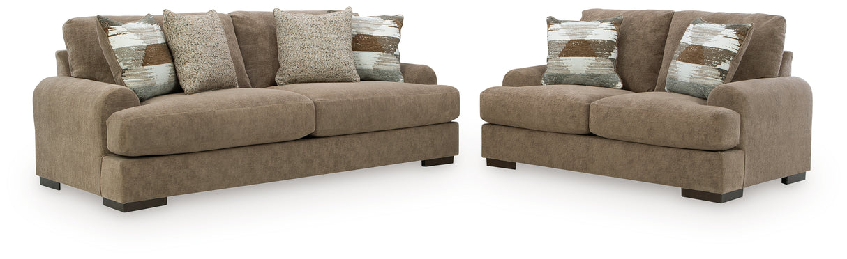 Jayne Park Sofa and Loveseat in Pecan from Ashley - Luna Furniture