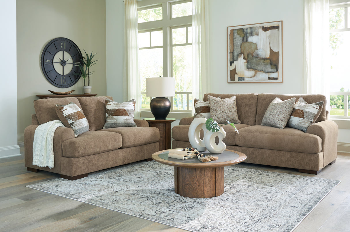 Jayne Park Sofa and Loveseat in Pecan from Ashley - Luna Furniture