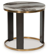 Jazmore Brown/Brass Finish End Table from Ashley - Luna Furniture
