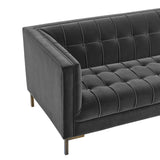 Isaac Channel Stitched Gray Velvet Sofa from Steve Silver - Luna Furniture