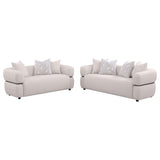Jeanette Beige 2-Piece Fabric Upholstered Round Arm Living Room Set from Coaster - Luna Furniture