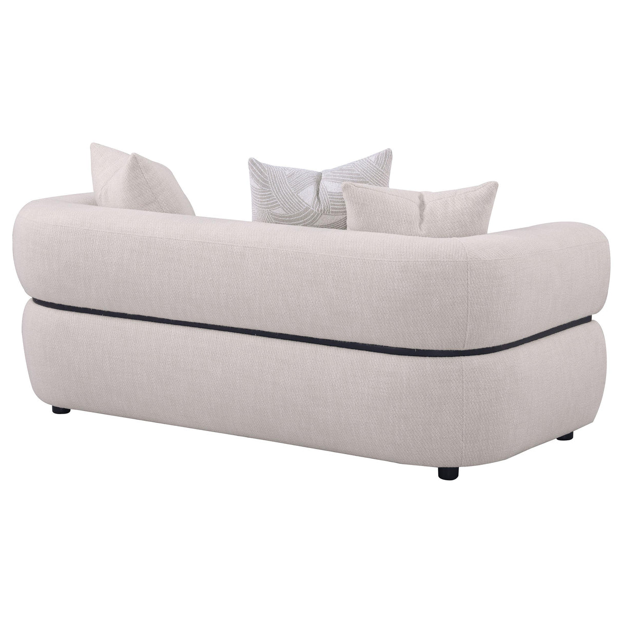 Jeanette Beige 73-inch Fabric Upholstered Round Arm Loveseat from Coaster - Luna Furniture