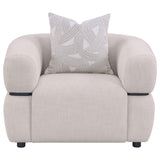 Jeanette Beige Fabric Upholstered Round Arm Accent Chair from Coaster - Luna Furniture