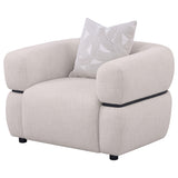 Jeanette Beige Fabric Upholstered Round Arm Accent Chair from Coaster - Luna Furniture