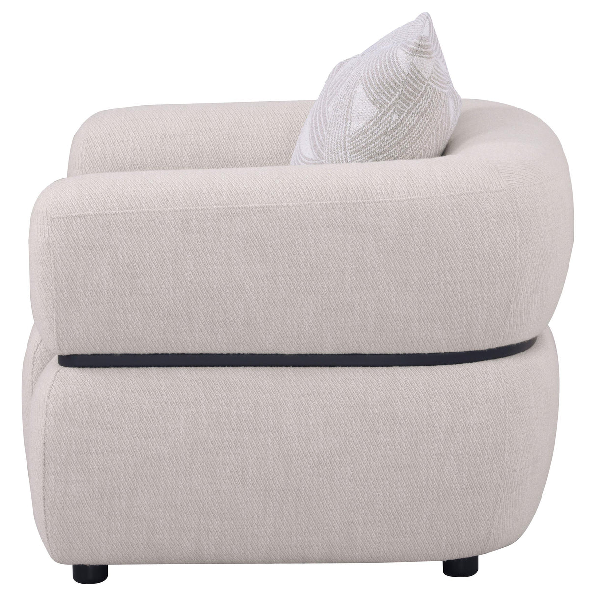 Jeanette Beige Fabric Upholstered Round Arm Accent Chair from Coaster - Luna Furniture