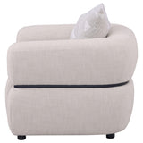 Jeanette Beige Fabric Upholstered Round Arm Accent Chair from Coaster - Luna Furniture