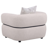 Jeanette Beige Fabric Upholstered Round Arm Accent Chair from Coaster - Luna Furniture