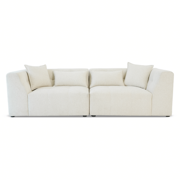 Jefferson White Soft Chenille Modern Sofa