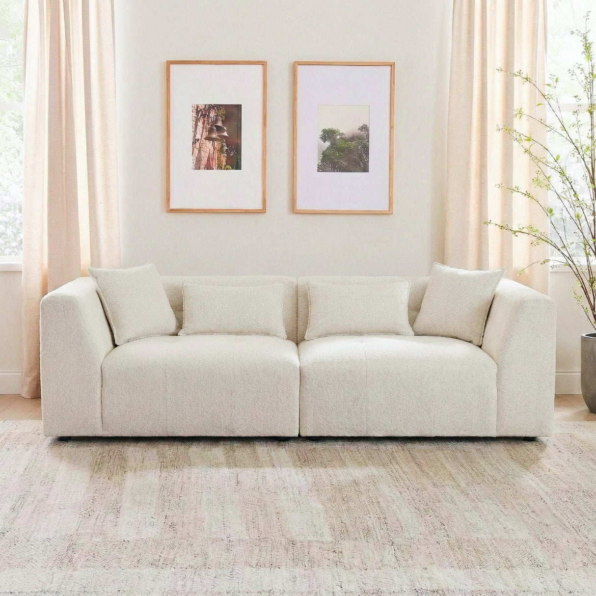 Jefferson White Soft Chenille Modern Sofa from Midinmod - Luna Furniture