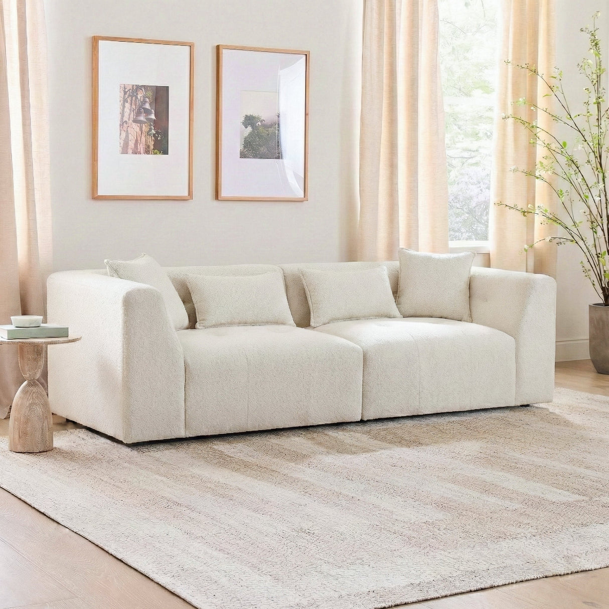 Jefferson White Soft Chenille Modern Sofa from Midinmod - Luna Furniture