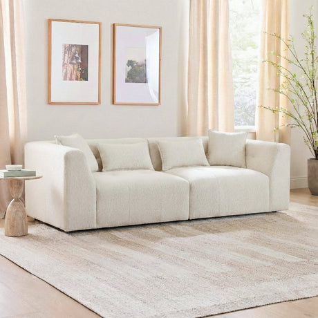 Jefferson White Soft Chenille Modern Sofa from Midinmod - Luna Furniture