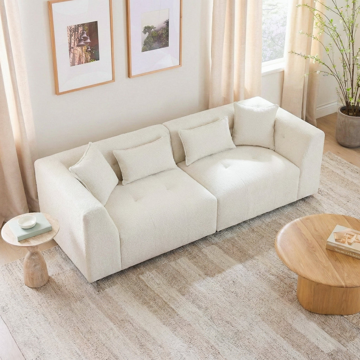 Jefferson White Soft Chenille Modern Sofa from Midinmod - Luna Furniture