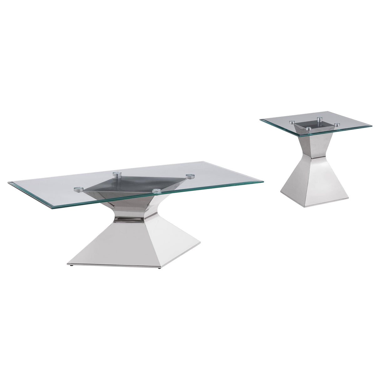 Jenny Chrome 2-Piece Rectangular Coffee and End Table Set from Coaster - Luna Furniture