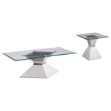 Jenny Chrome 2-Piece Rectangular Coffee and End Table Set from Coaster - Luna Furniture