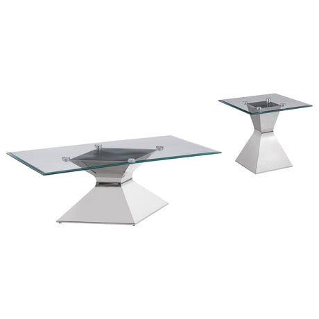 Jenny Chrome 2-Piece Rectangular Coffee and End Table Set from Coaster - Luna Furniture