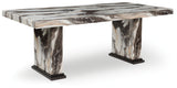 Jeshina Dark Brown/Beige Dining Table from Ashley - Luna Furniture