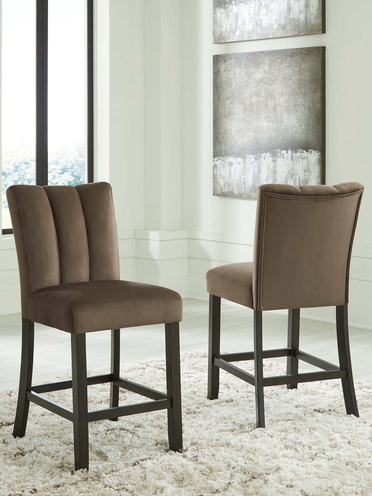 Jeshina Mocha Counter Height Barstool, Set of 2 from Ashley - Luna Furniture