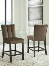 Jeshina Mocha Counter Height Barstool, Set of 2 from Ashley - Luna Furniture