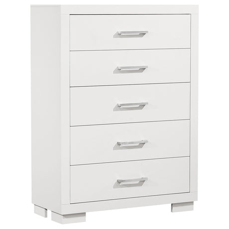 Jessica Snow White 5-piece Queen LED Bedroom Set from Coaster - Luna Furniture