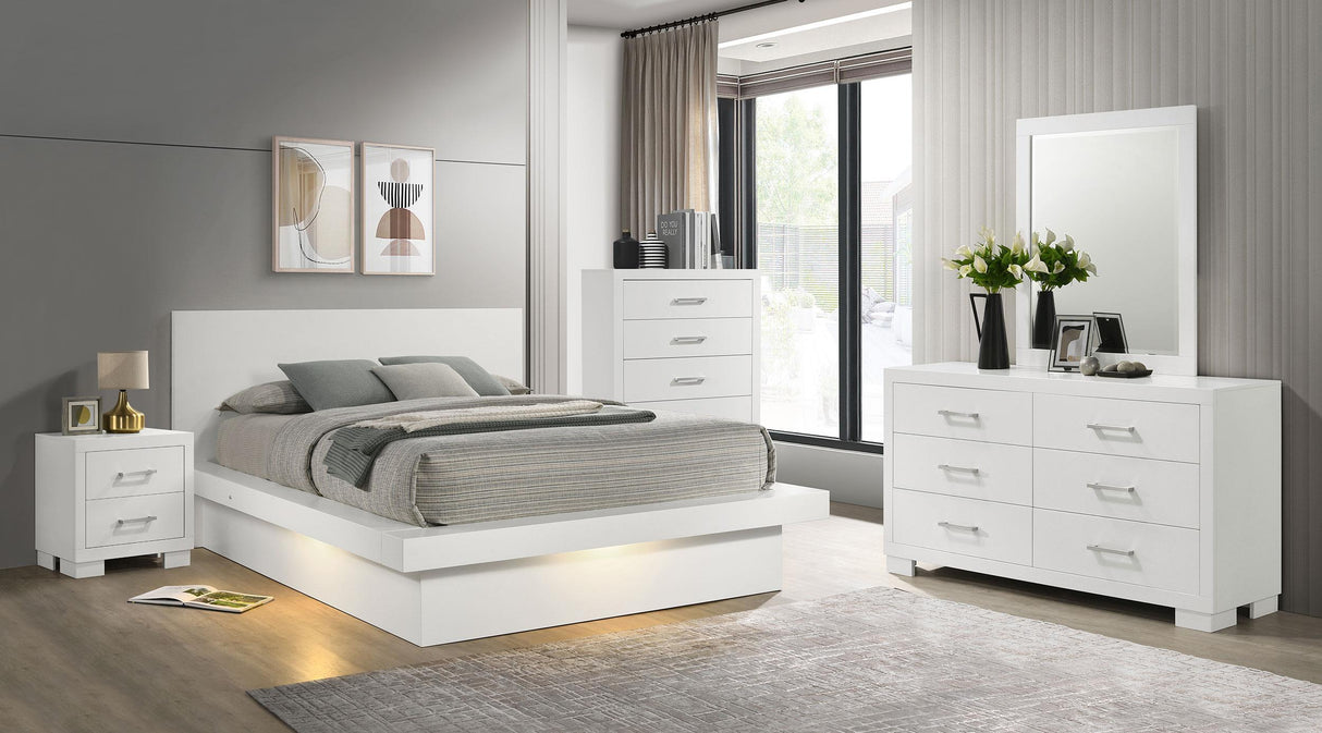 Jessica 5-piece Queen LED Bedroom Set Snow White from Coaster - Luna Furniture