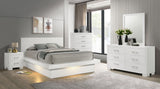 Jessica 5-piece Queen LED Bedroom Set Snow White from Coaster - Luna Furniture